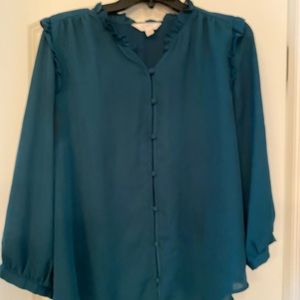 Deep hunter green blouse